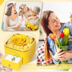 Beferr Birthday Gifts for Women Preserved Real 4.3 x x 3.7 inches, Yellow
