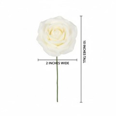 White Artificial Roses Pack 25 Foam Bloom Stemless Bridal Bouquet Corsage Bouton