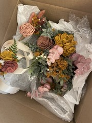 Pine and Petal Bridal Wedding Wood Flower Set: Bouquet, Boutonnière, Corsage