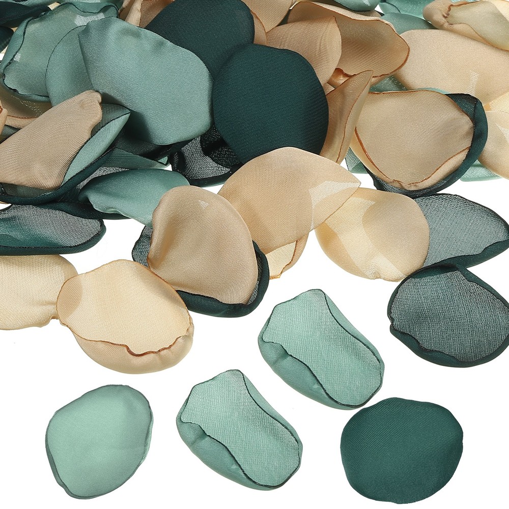200 Pcs Silk Rose Petals, Artificial Flower Fake Rose Petals Dark Green Mixed