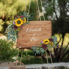 2Pieces Flower Swag Sunflowers Decoration Flower Garland for Garden Home Door