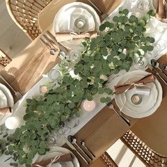 16Pcs Artificial Eucalyptus Garland Greenery Leaves Silk Vines Silver 16pcs