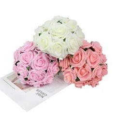 25pcs Artificial Rose Flowers Bridal Bouquet Wedding Bride And Engagement Decor