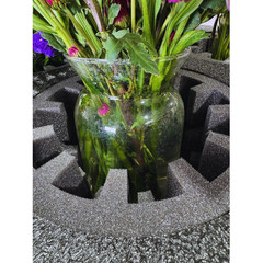 EPE Floral Arrangement Transport Tray, 5 Holes, 24″ x 24″ x 7″, Fits Vases 2″-8″