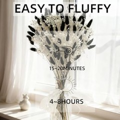 Bunny Tails Dried Flowers Bouquet Fluffy Nature Pampas Grass with Baby Black