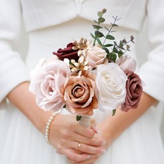 Wedding Bouquets for Bride Bridal Bridesmaid Holding Flower Bouquet Pink Whit…