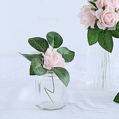 24 BLUSH 2″ Mini FOAM ROSE Flowers Stems Wedding Events Decorations Supplies