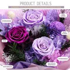 Casaido Preserved Flowers for Delivery, Mothers Day Purple Flower