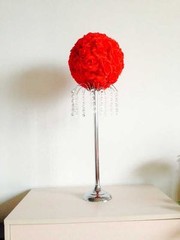 Red Rose Flower Ball Pomander Wedding decoratin Ball Kissing Ball 11-12 inches