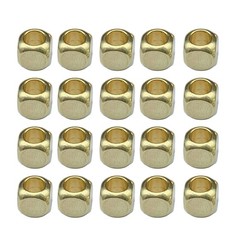 20pcs Round/Square Brass Pendant Beads for DIY Paracord and Accessories