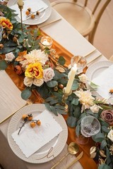 Flower Garland, 6FT Eucalyptus & Rose Terracotta & Orange 02 | Artificial Flo…