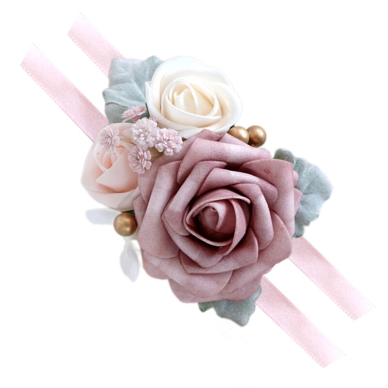 Rose Corsages for Wedding Ceremony Anniversary Prom Party, Flower Wrist Corsages