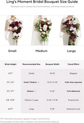 White Bridal Bouquet Cascading, White Wedding Bouquets for Bride, 13 Inch Ivo…