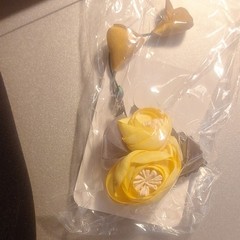 Yellow Gray Artificial Fabric Rose Corsage Arrangement Wedding Door Decoration