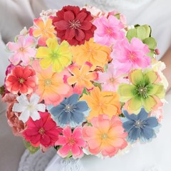 100Pcs Fake Silk Flower Heads, Artificial Cherry Blossom Wedding, Pink