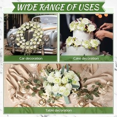 Zeyune 12 Bunches Wedding Bridesmaids Bouquets 144 Heads 7 Inch Artificial Rose