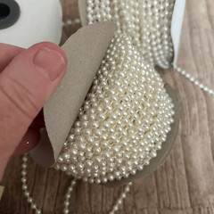 Lot Faux White Pearls String Garland and Loose Asst Sizes Crafting Wedding