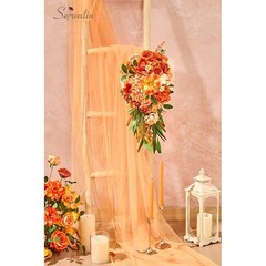 Silk Flower Bouquet Wedding Elegant Bridal & Bridesmaid Arrangement Faux Roses