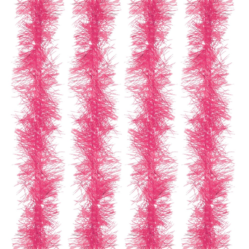 5Ft Feather Boa, 4 Pcs Artificial Fluffy Feather Boas, Pink