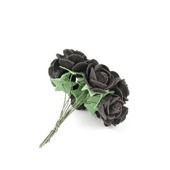 48 BLACK Mini Roses 4″ Foam ARTIFICIAL FLOWERS Stems Party Wedding DIY Supplies