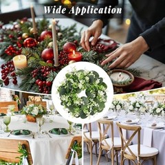 Pcs Artificial Eucalyptus Candle Rings Wreaths, 9 Inch 12 Eucalyptus Leaves03
