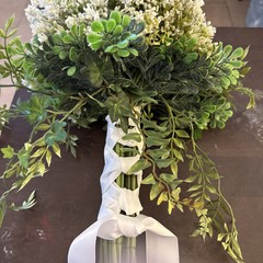 Artificial-Silk White Babies Breath Handheld Wedding / Prom Bouquet. Large Size