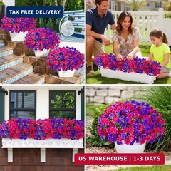 MARTINE MALL Artificial Flowers for Outdoors, 12 Bundles Realistic Fake Outdoor