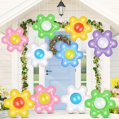 12 Pcs Spring Inflatable Hanging Flowers Colorful Inflatable Spring Flowers