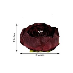 10 BURGUNDY 3″ Faux SILK PEONY FLOWER Heads Wedding Party Events Decorations