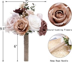 Wedding Bouquets for Bride Bridal Bridesmaid Holding Flower Bouquet Pink Whit…