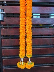 Marigold Yellow Flower Jasmine Artificial Garlands Malai Boxing Dewali Wedding