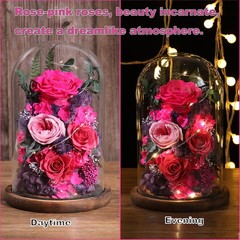 Flowers for Delivery Preserved Rose in Glass Reddish