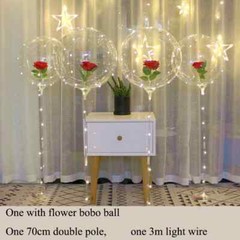 Valentine 1 RoseFlower Bouquet Ballon Wedding Decoration Bobo Ball LED