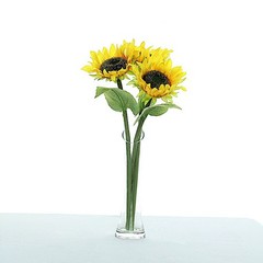 3 Yellow 17″ tall Faux Silk Sunflower Stems Wedding Party Events Decorations