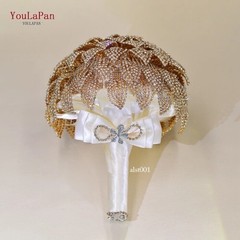 Shining Rhinestones Bridal Bouquet Handmade Crystal Bride Accessories Flower