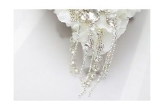 White Hydrangea Drop Brooch Bouquet Silver Wedding Bouquets Crystal Teardrop …