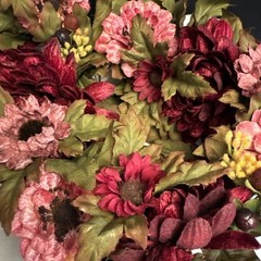 2 Pcs WeddingFloral Rings Wreaths, Maroon And Pink
