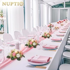 Flower Wedding Centerpieces for Tables – 10 Pcs Dia 8.3″-10pcs Pink & White