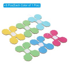 6Pcs 9.8ft Four-Leaf Paper Flower Garland Hanging Streamers, Multicolor
