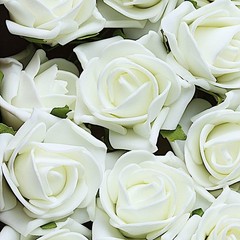 24 IVORY 2″ Mini FOAM ROSE Flowers Stems Wedding Events Decorations Supplies