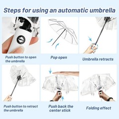 Elegant Clear Umbrella Set – 39.38″ Canopy, Lightweight & Perfect for Dating