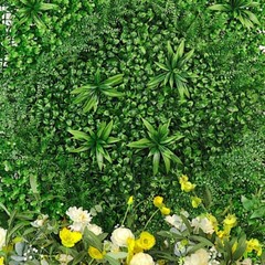 4 Green Artificial Boxwood Foliage UV Protected WALL PANELS Party Event Supplies
