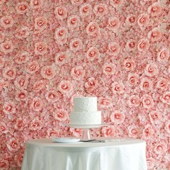 4 Blush Roses and Hydrangea Flowers Mat Wall Backdrop Panels Wedding Decorations