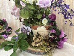 Two Wedding Shower Shades Of Purple Silk Flower Arrangements Box 1