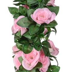 5Pcs(41FT) Flower Garland Artificial Rose Vine Garland Artificial Flowers Pink