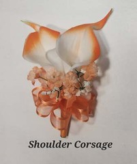 Orange White Rose Tiger Lily Bridal Wedding Bouquet Accessories