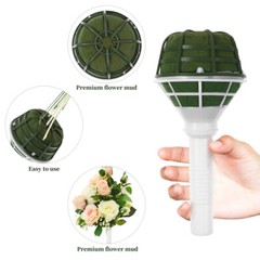 12pcs Bridal Floral Handle Bouquet Wedding Floral Decoration Flower Holder Bases