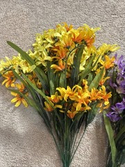 Floral Freesia Bush 21 Inch Satin Flowers Spring/Summer Florals LOT OF 6 NEW