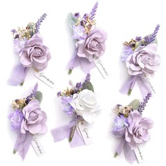 Elegant Purple Boutonnieres – Wedding Flowers