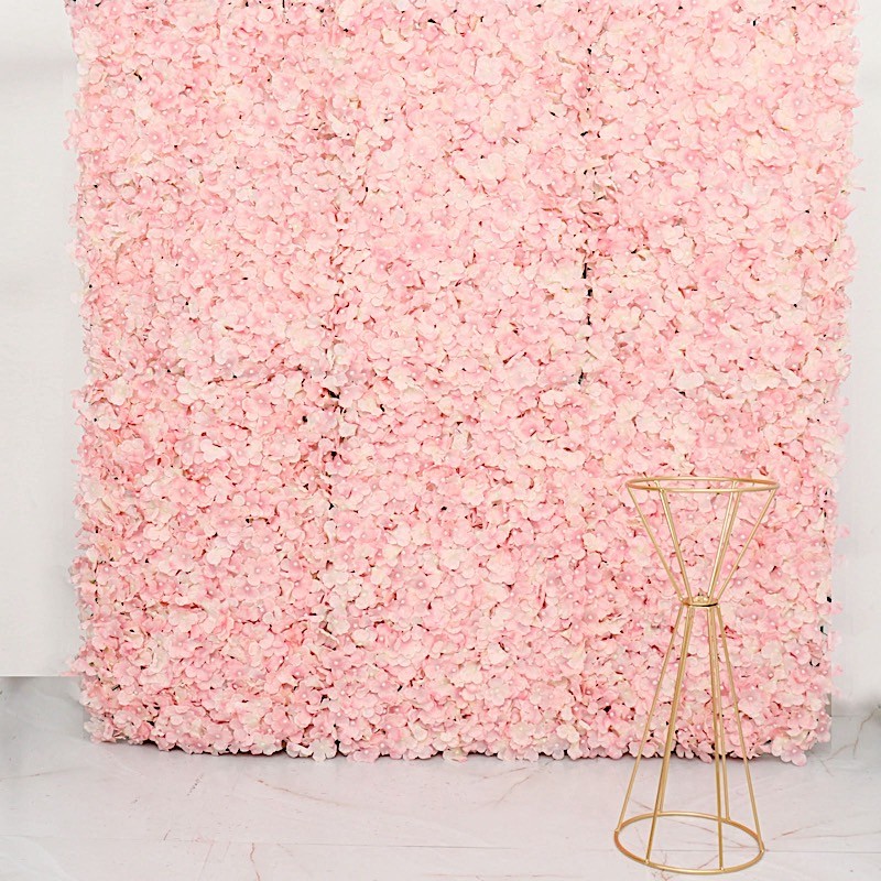 4 Blush Hydrangea Flowers Mat Wall Backdrop Panels Wedding Party Decorations